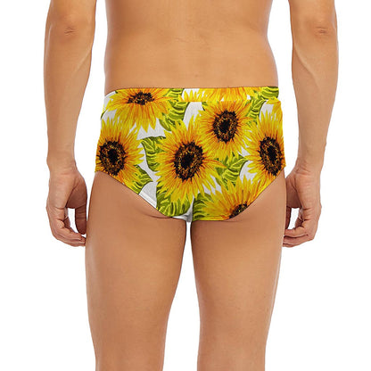 Doodle Sunflower Pattern Print Men's Briefs