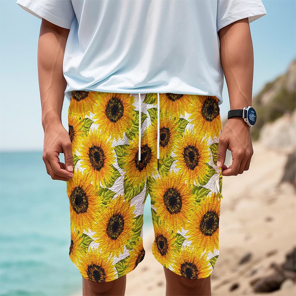 Doodle Sunflower Pattern Print Men's Cargo Shorts