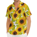 Doodle Sunflower Pattern Print Men's Deep V-Neck Shirt