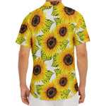 Doodle Sunflower Pattern Print Men's Deep V-Neck Shirt