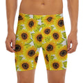 Doodle Sunflower Pattern Print Men's Long Boxer Briefs