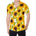 Doodle Sunflower Pattern Print Men's Shirt
