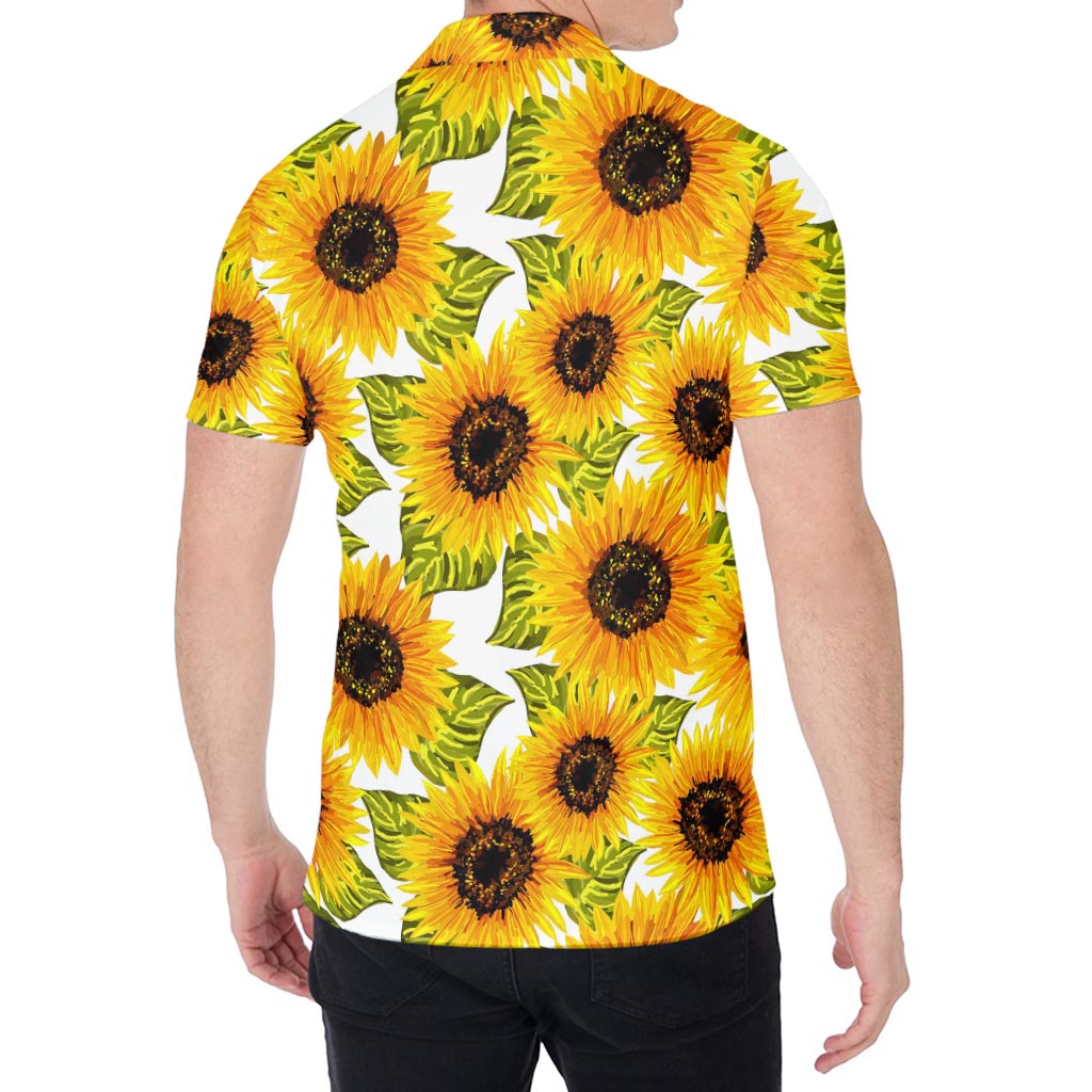 Doodle Sunflower Pattern Print Men's Shirt