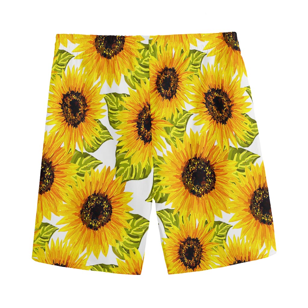 Doodle Sunflower Pattern Print Men's Sports Shorts