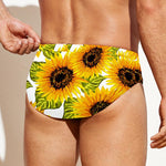Doodle Sunflower Pattern Print Men's Swim Briefs