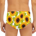 Doodle Sunflower Pattern Print Men's Triangle Swim Briefs
