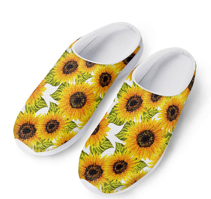 Doodle Sunflower Pattern Print Mesh Casual Shoes