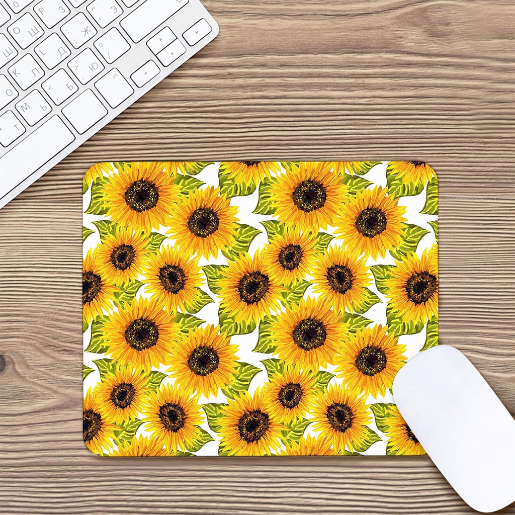 Doodle Sunflower Pattern Print Mouse Pad