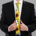 Doodle Sunflower Pattern Print Necktie