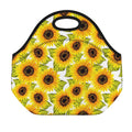 Doodle Sunflower Pattern Print Neoprene Lunch Bag