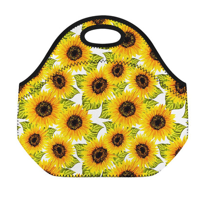 Doodle Sunflower Pattern Print Neoprene Lunch Bag