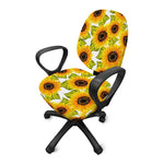 Doodle Sunflower Pattern Print Office Chair Cover
