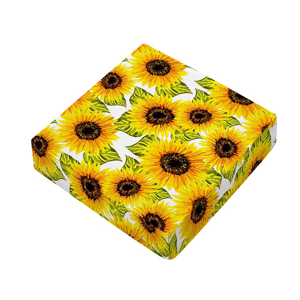 Doodle Sunflower Pattern Print Outdoor Seat Cushion Cover