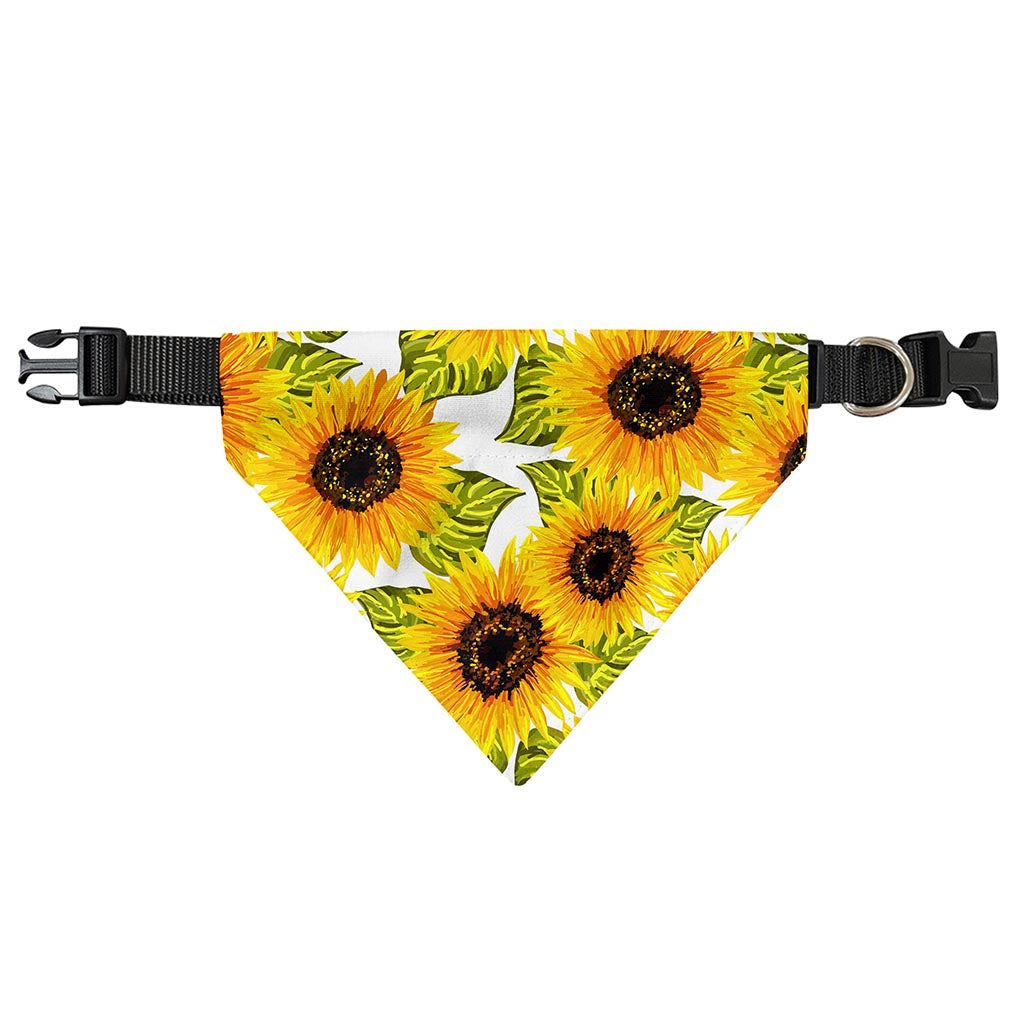 Doodle Sunflower Pattern Print Over The Collar Dog Bandana