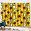 Doodle Sunflower Pattern Print Pencil Pleat Curtains