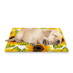 Doodle Sunflower Pattern Print Pet Cooling Mat Cover