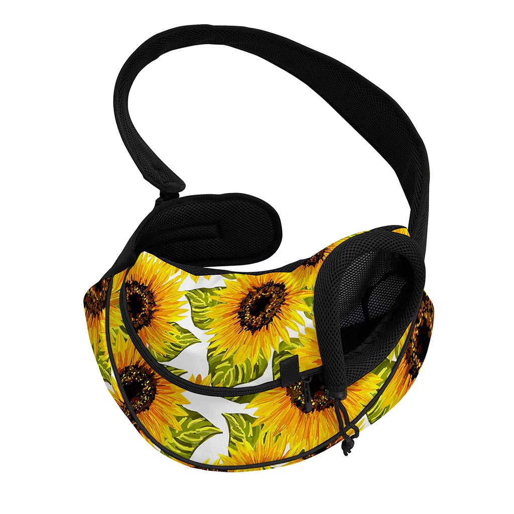 Doodle Sunflower Pattern Print Pet Sling Carrier
