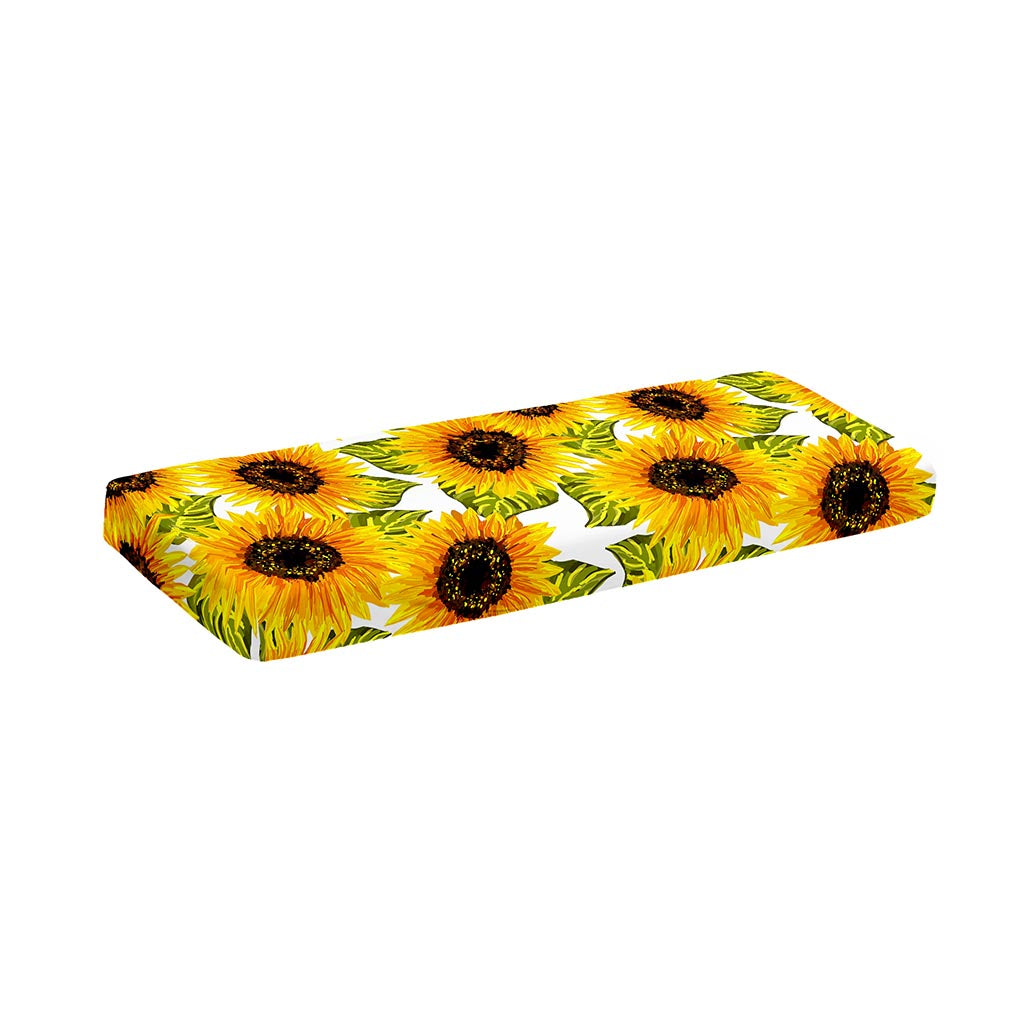Doodle Sunflower Pattern Print Piano Keyboard Cover