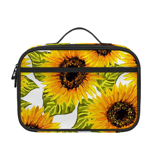 Doodle Sunflower Pattern Print Portable Lunch Bag