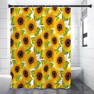 Doodle Sunflower Pattern Print Premium Shower Curtain
