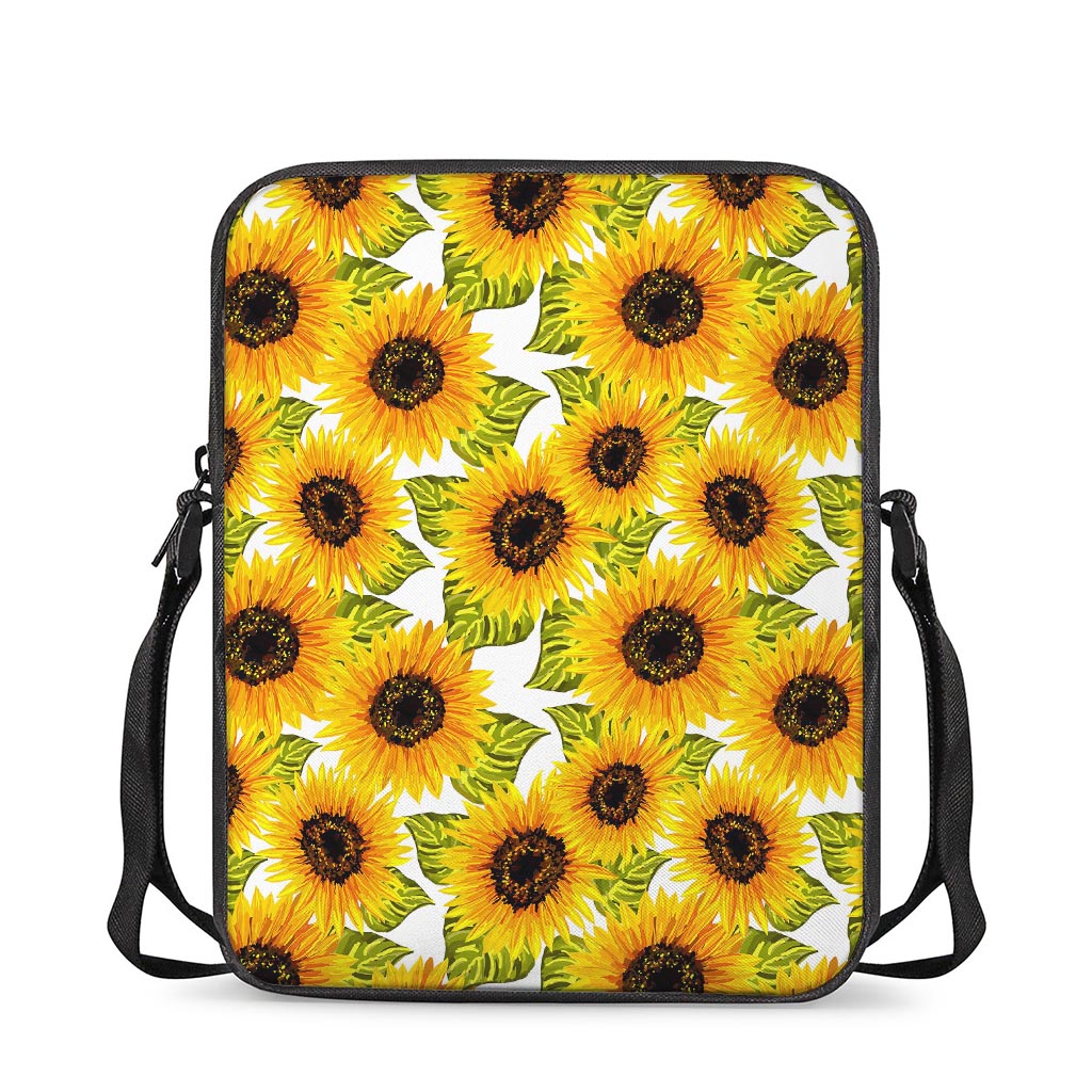 Doodle Sunflower Pattern Print Rectangular Crossbody Bag