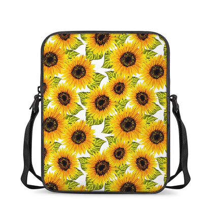 Doodle Sunflower Pattern Print Rectangular Crossbody Bag