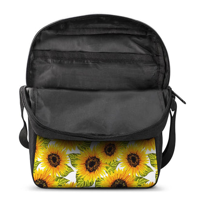 Doodle Sunflower Pattern Print Rectangular Crossbody Bag