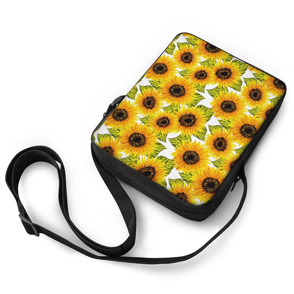 Doodle Sunflower Pattern Print Rectangular Crossbody Bag