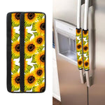 Doodle Sunflower Pattern Print Refrigerator Handle Covers
