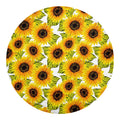 Doodle Sunflower Pattern Print Round Blanket