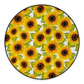 Doodle Sunflower Pattern Print Round Floor Mat