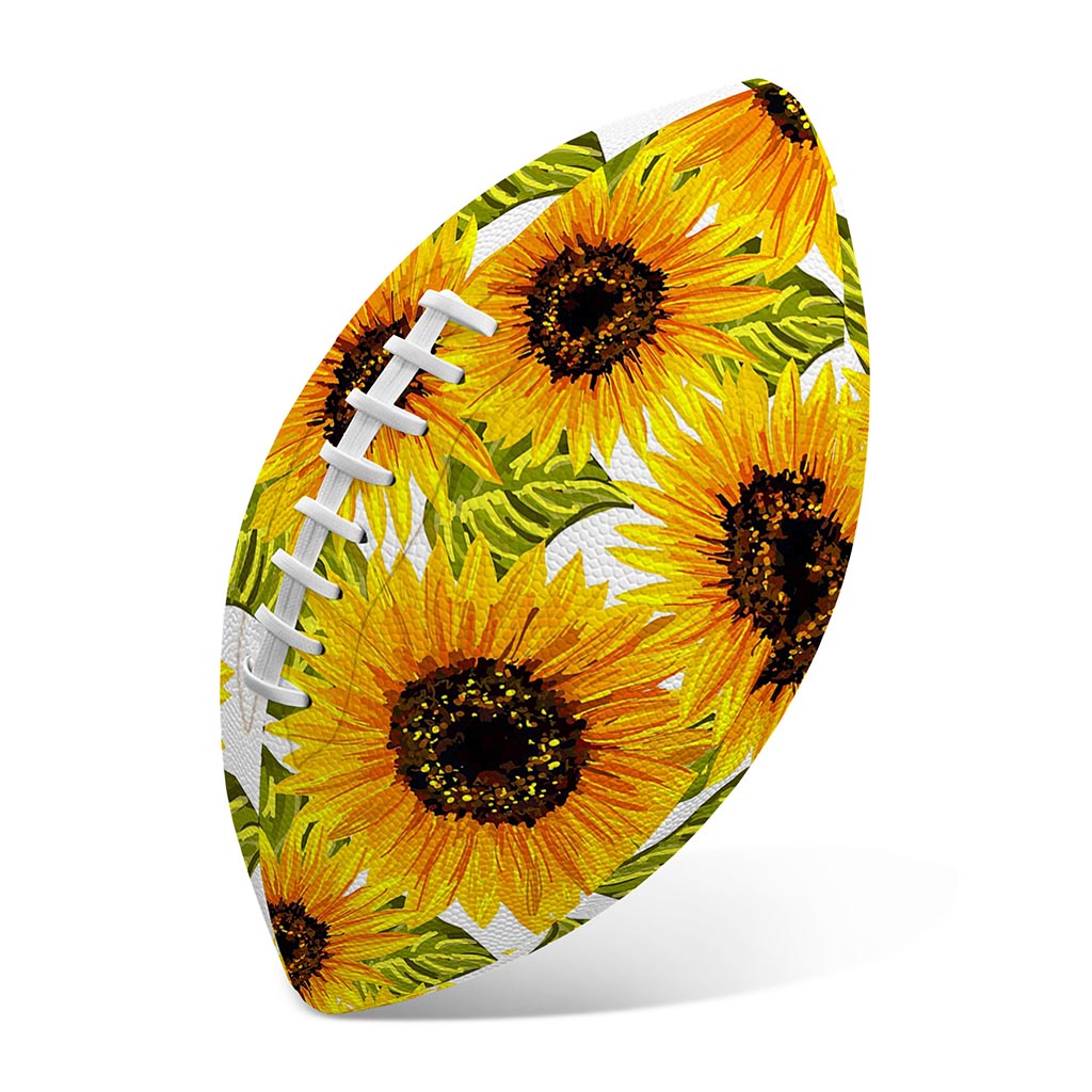 Doodle Sunflower Pattern Print Rugby Ball