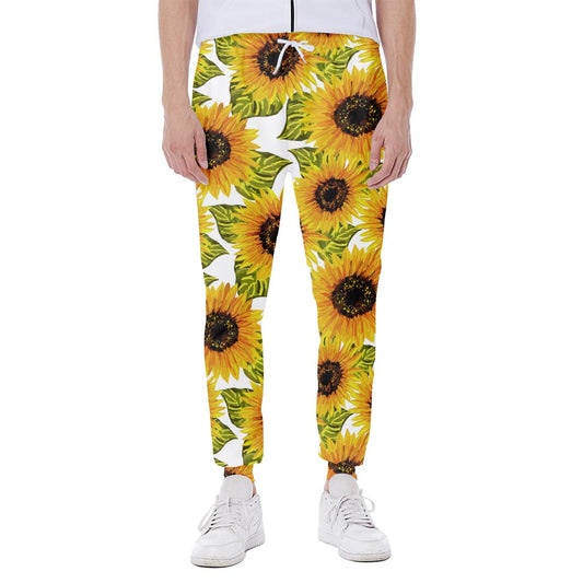 Doodle Sunflower Pattern Print Scuba Joggers