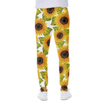 Doodle Sunflower Pattern Print Scuba Joggers