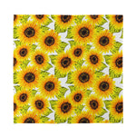 Doodle Sunflower Pattern Print Silk Bandana