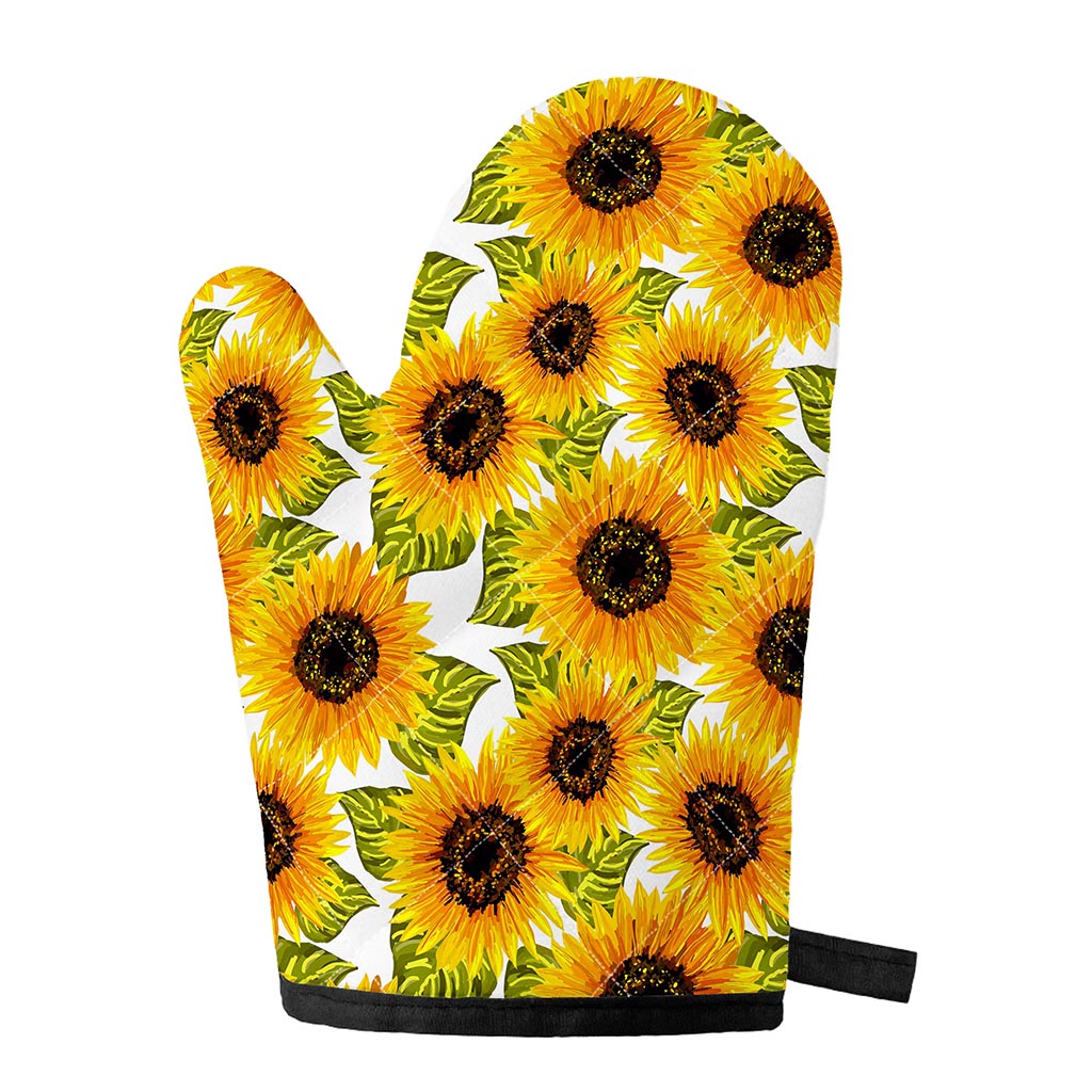 Doodle Sunflower Pattern Print Single Oven Mitt