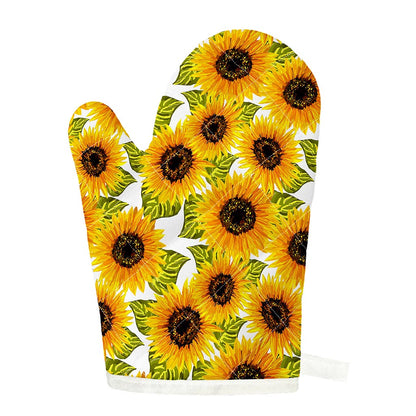 Doodle Sunflower Pattern Print Single Oven Mitt