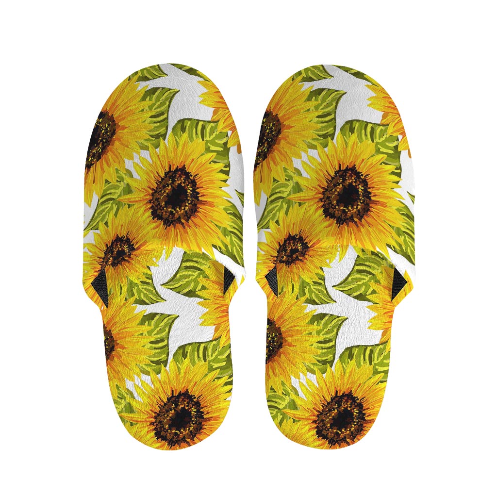 Doodle Sunflower Pattern Print Slippers