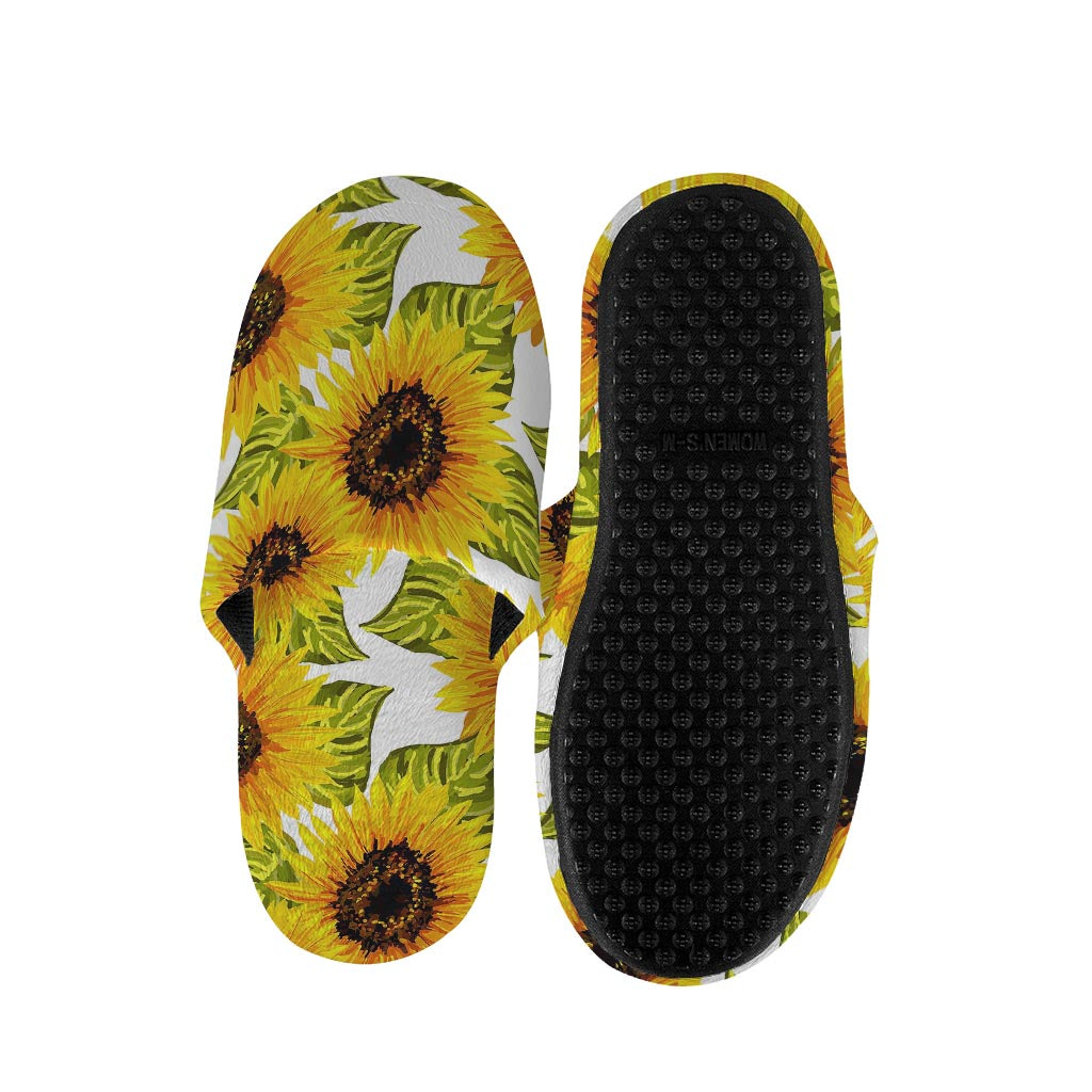 Doodle Sunflower Pattern Print Slippers