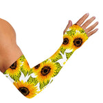 Doodle Sunflower Pattern Print Sun Protection Arm Sleeves