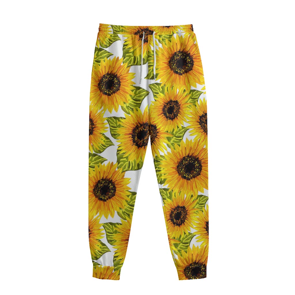 Doodle Sunflower Pattern Print Sweatpants