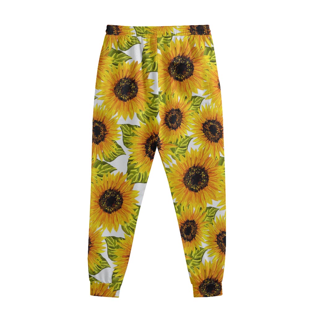 Doodle Sunflower Pattern Print Sweatpants