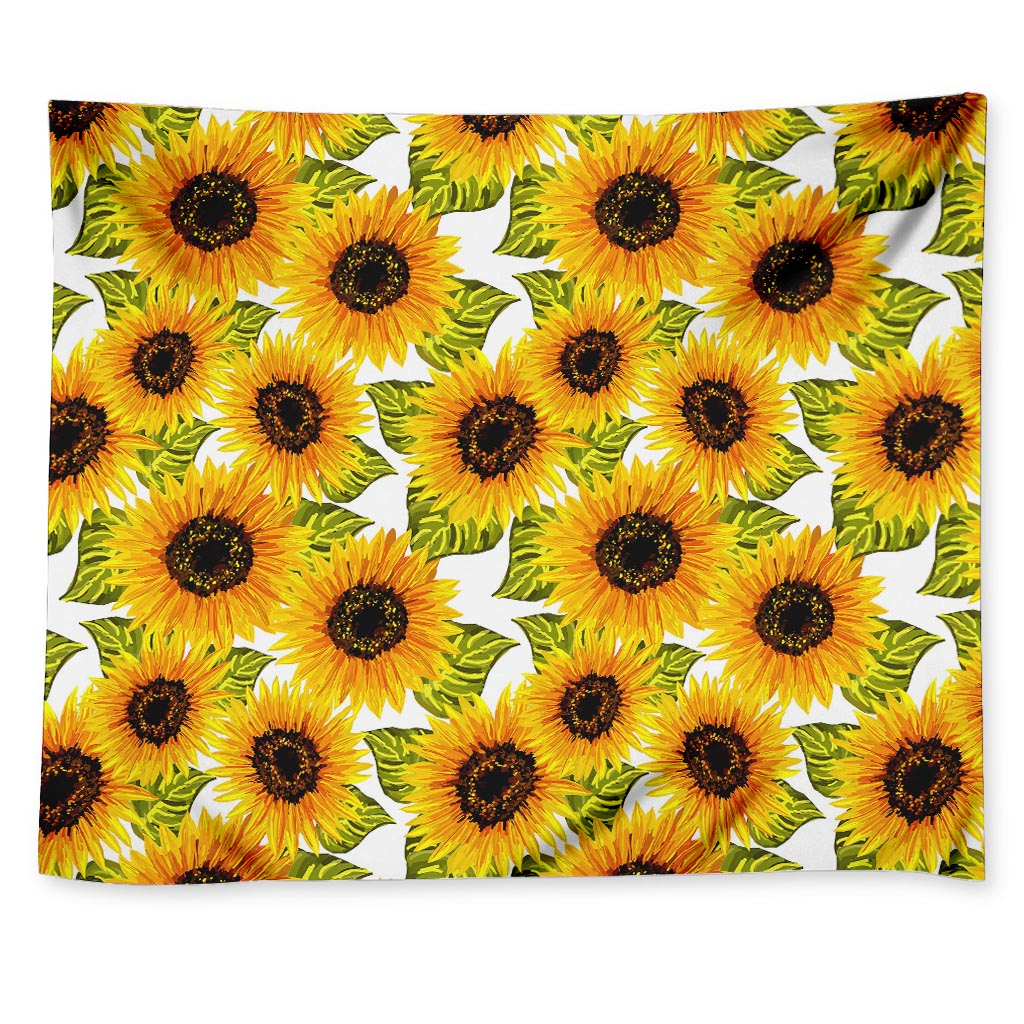 Doodle Sunflower Pattern Print Tapestry