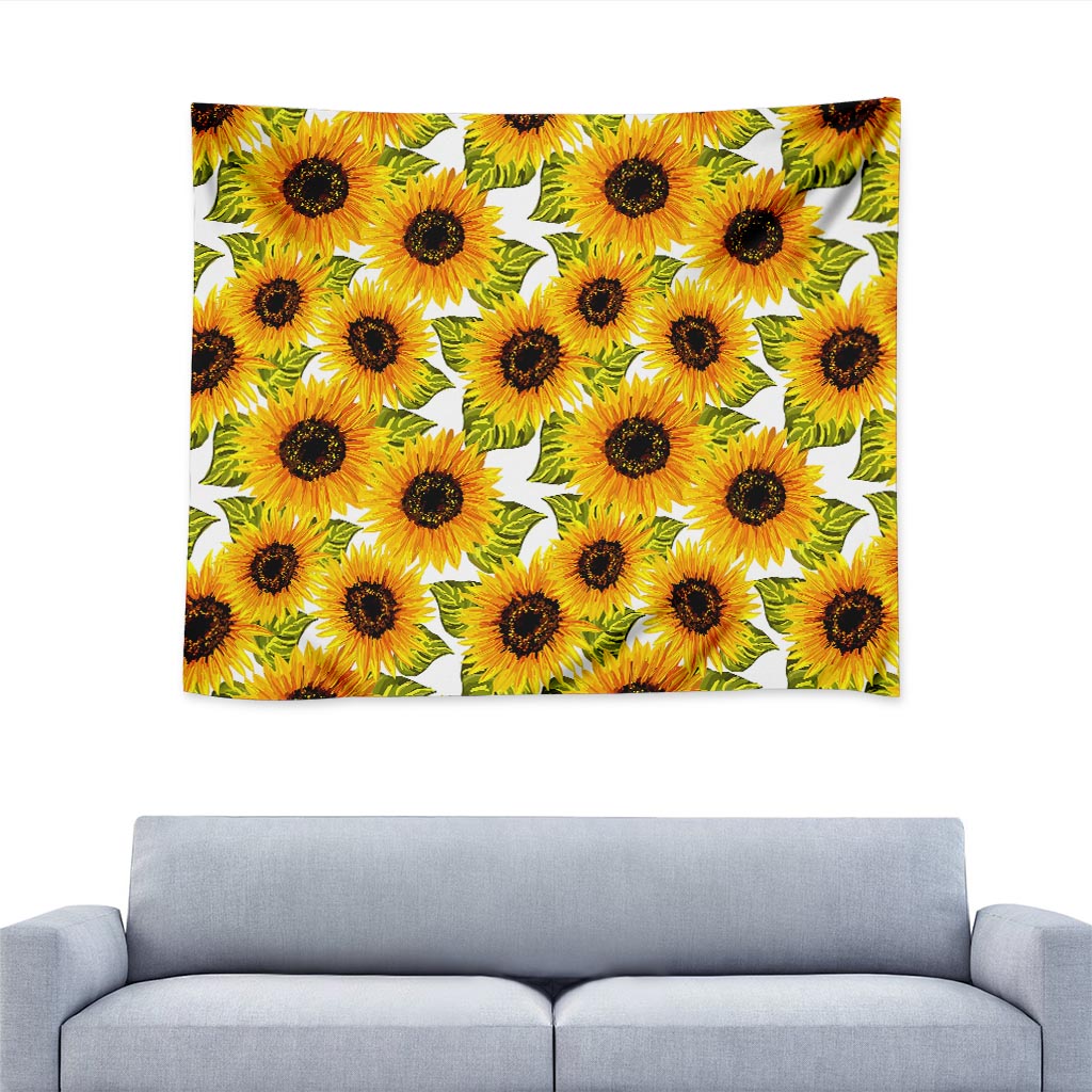Doodle Sunflower Pattern Print Tapestry