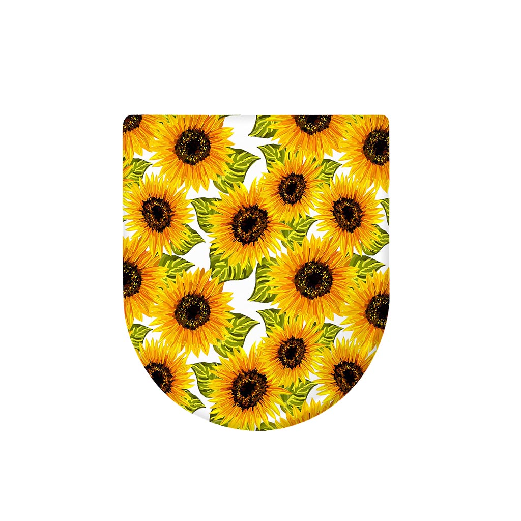 Doodle Sunflower Pattern Print Toilet Lid Cover