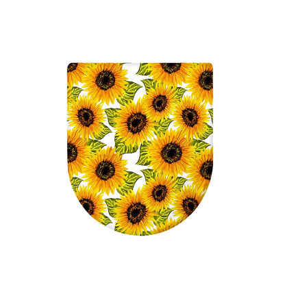 Doodle Sunflower Pattern Print Toilet Lid Cover