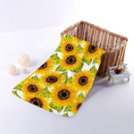 Doodle Sunflower Pattern Print Towel