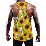 Doodle Sunflower Pattern Print Training Tank Top