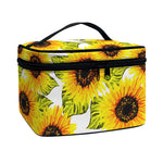 Doodle Sunflower Pattern Print Travel Makeup Bag