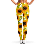 Doodle Sunflower Pattern Print Women's Leggings